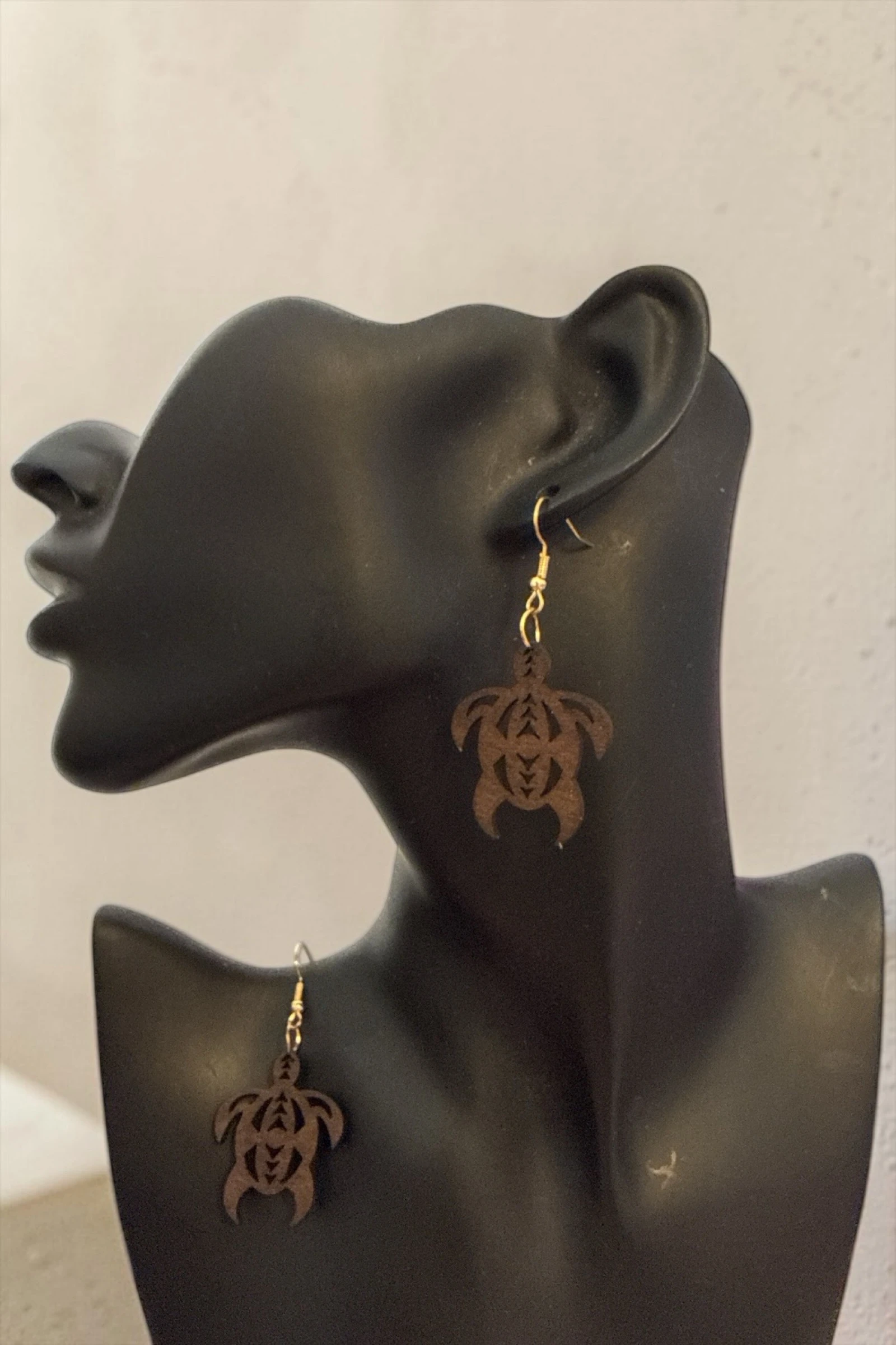 Turtle Wood Fashion Jewelry Earrings New – photo 2
